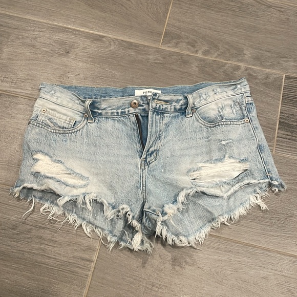 PERFECT CONDITION Pistola Gigi Mid Rise Denim Mini Shorts in Medium Blue size 31 - Picture 5 of 9